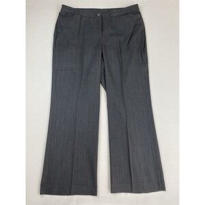 Lane Bryant Dress Pants Women's 20 Brown Straight Leg‎ Career Striped Polyester